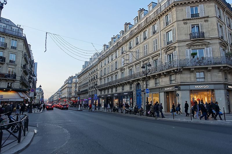 Rue de Rivoli, a street lined with buildings