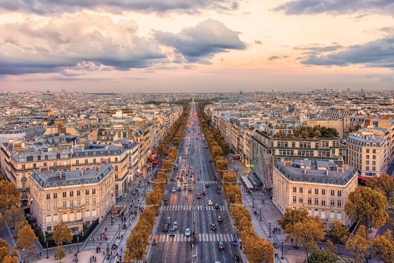 Aerial view of Avenue des Champs-Élysées