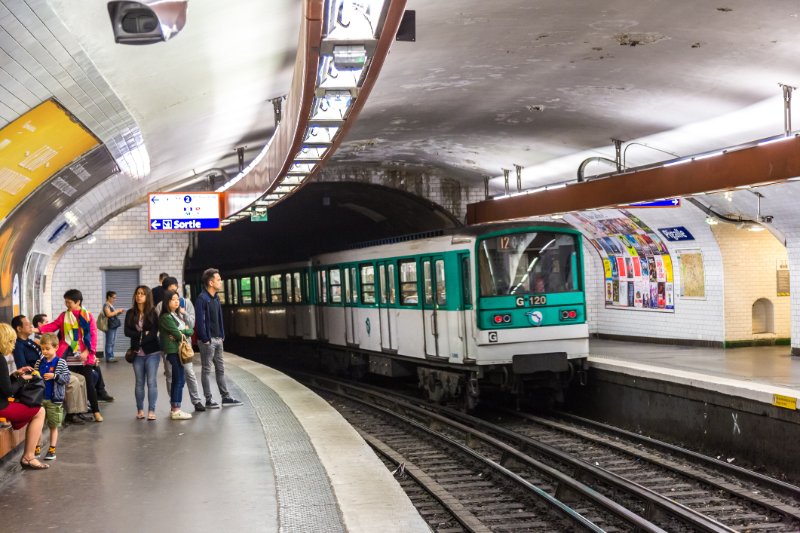 Train arriving at the station