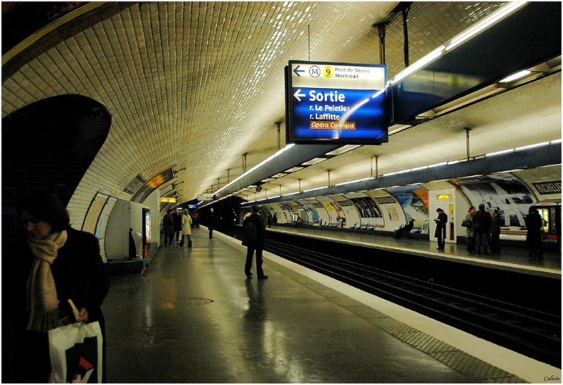 Inside the Richelieu Drouot Metro Station