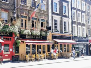 Street with Paris Brasseries