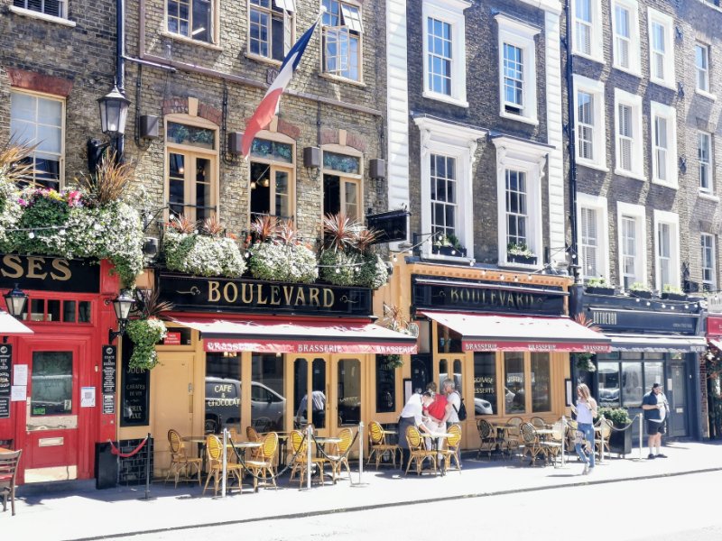 Street with Paris Brasseries