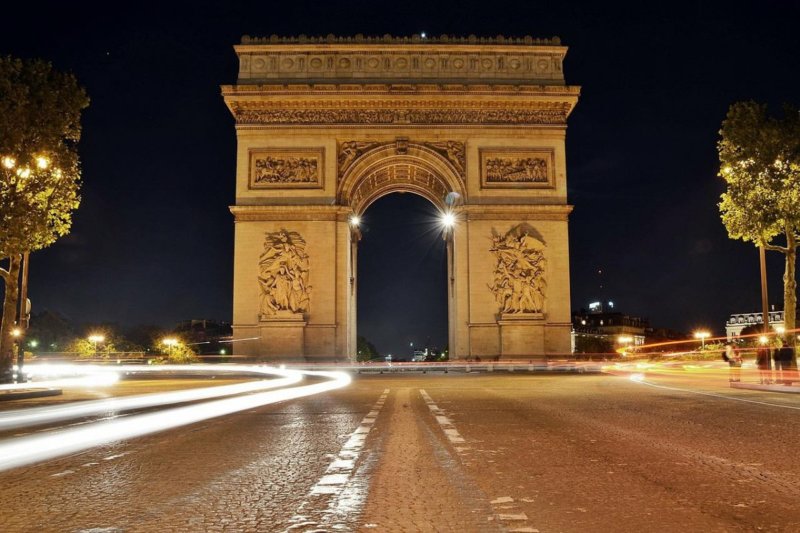 Arc de Triomphe and Night Lights