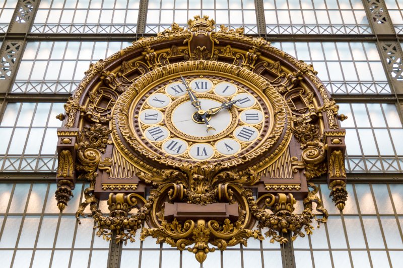 Closeup of Golden clock of the museum D'Orsay