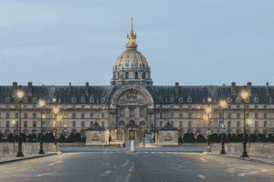 The front view of Hôtel des Invalides