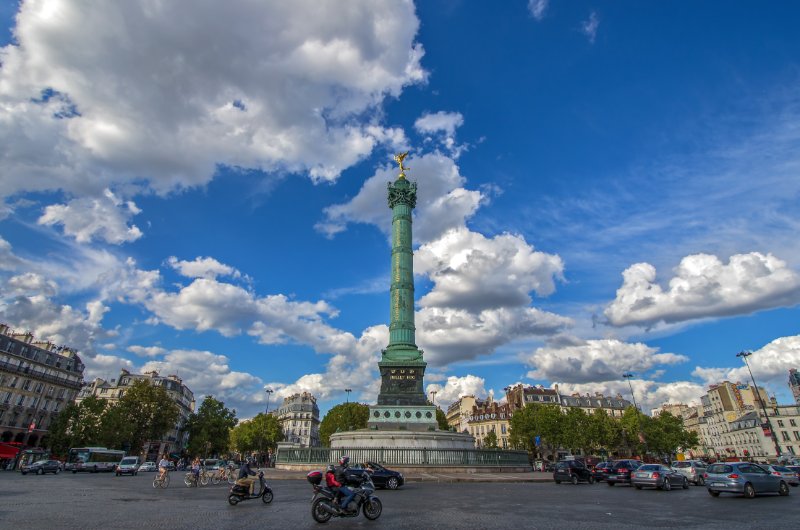 People travelling around Place de la Bastille