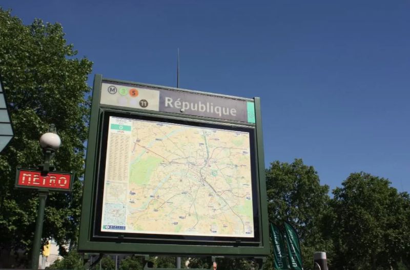 République Metro Station Map in Paris France