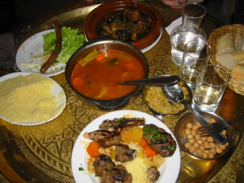 Searved Food at Restaurant La Mosquée de Paris Table