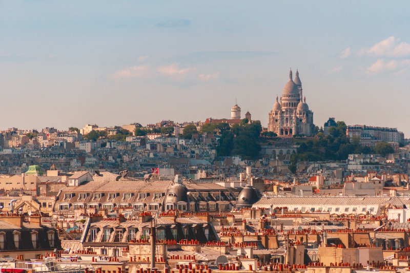 Sacre Coeur and Paris Cityscape