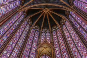 Interior of medieval Paris Holy Chapel