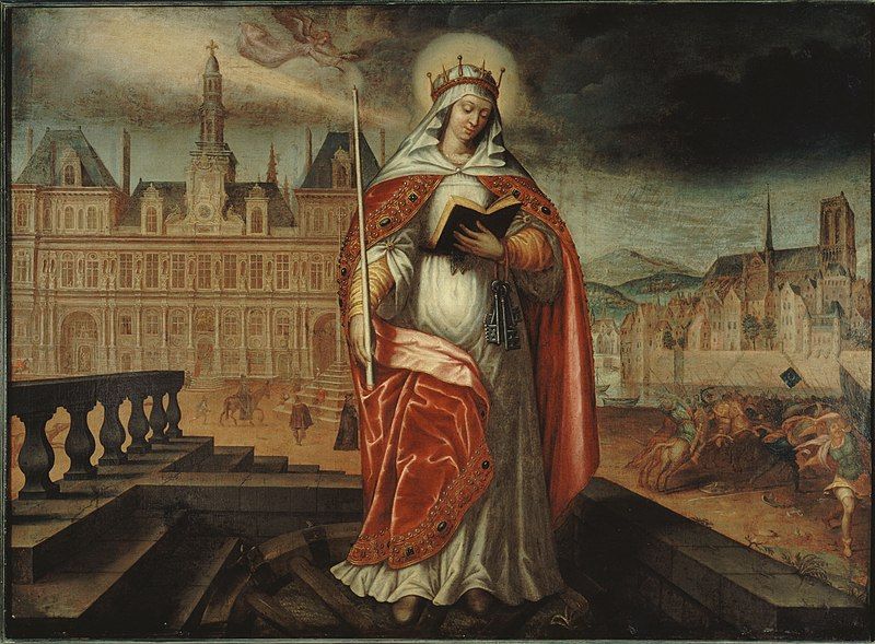 St. Genevieve as patroness of Paris, painting in Musée Carnavalet.