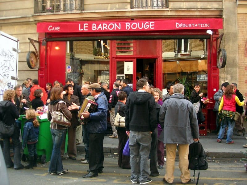 Crowd In Front of Le Baron Rouge