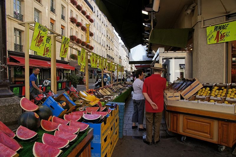 Fruits displayed on a street market