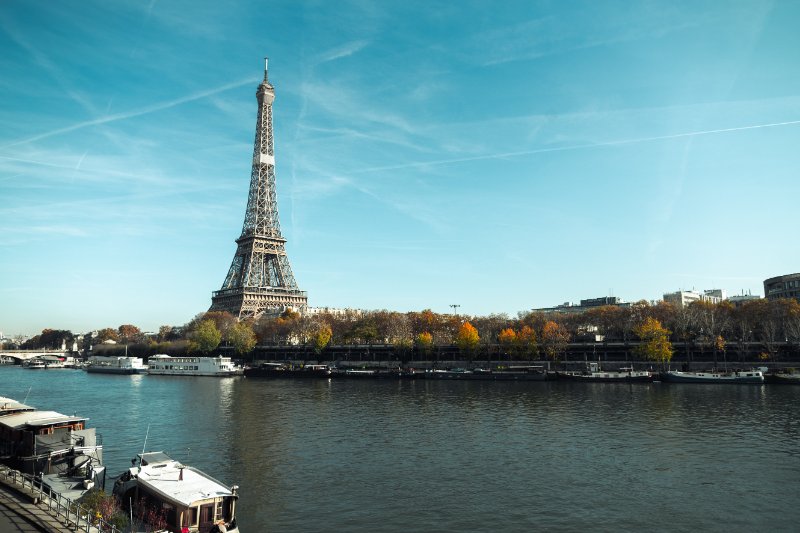 Seine River and Eiffel Tower 