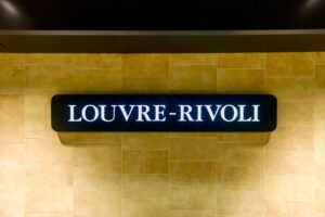 Louvre-Rivoli Metro Station sign board