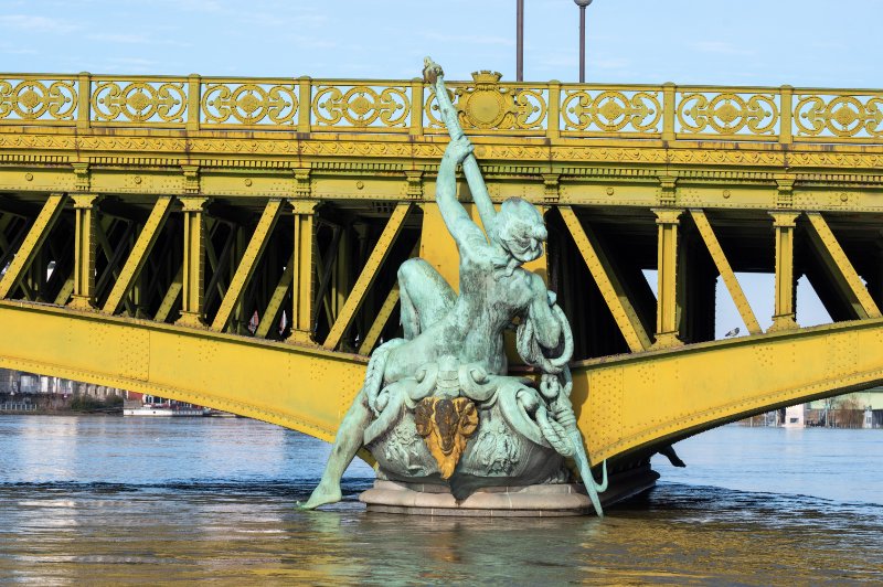 Closeup of statue on Pont Mirabeau