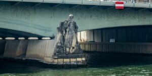 Close view of The Zouave statue
