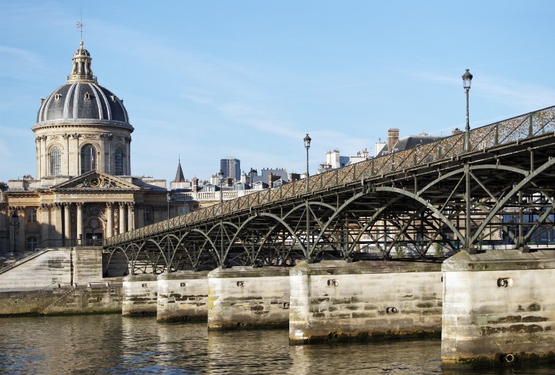 Side view of Pont des Arts bridge