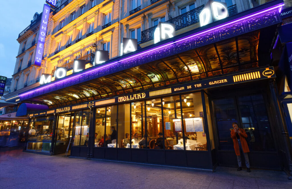 Traditional Brasserie, over one hundred years old , the Brasserie Mollard located near Saint Lazare railway station.