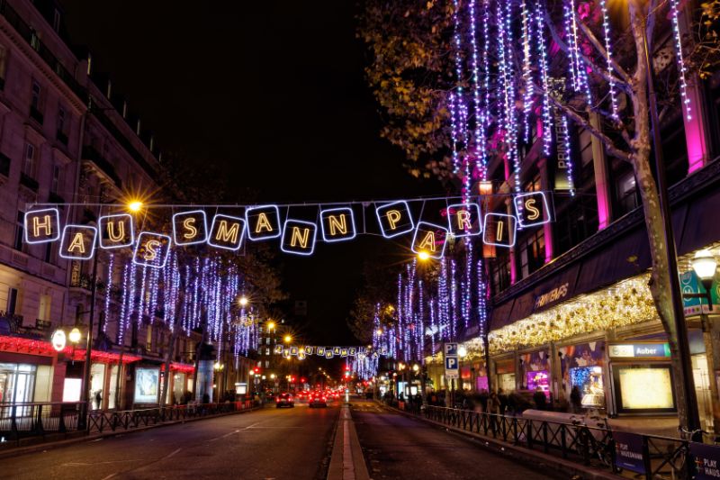 Boulevard Haussmann at Night