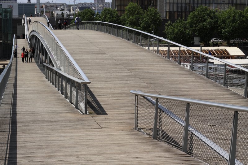 People walking on the bridge