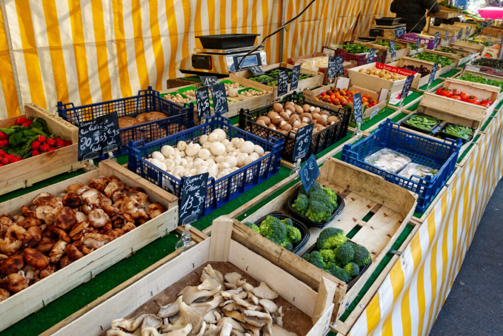 Vegetables for sale in Marché Bastille