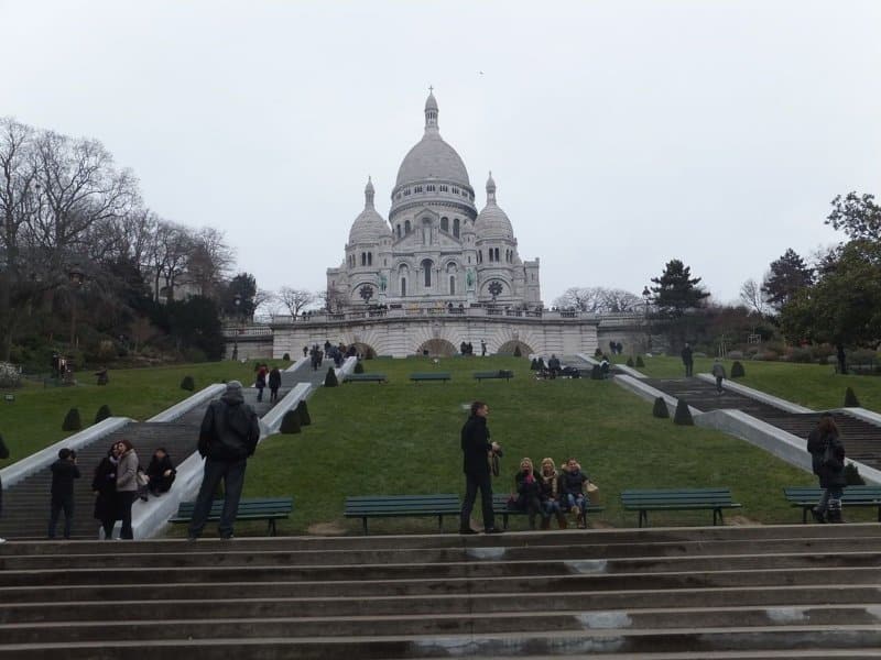 The front of Basilica of the Sacred Heart of Paris