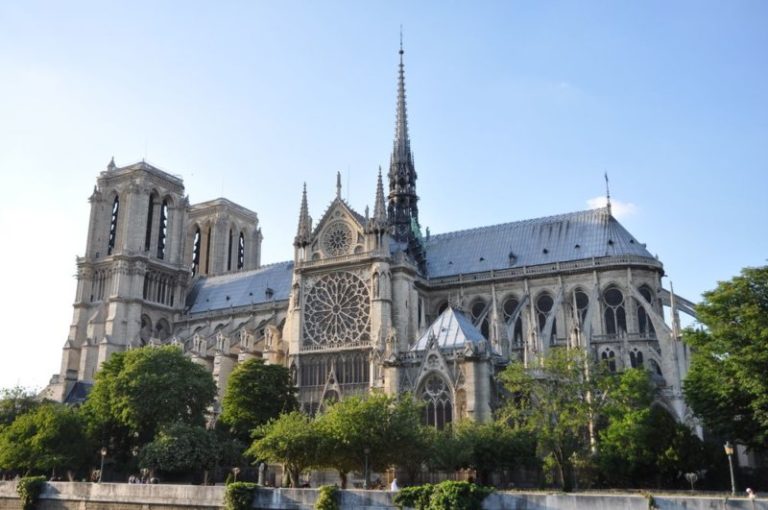 the front of Notre Dame de Paris