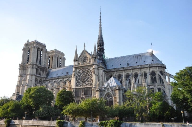 The outside of Notre Dame de Paris