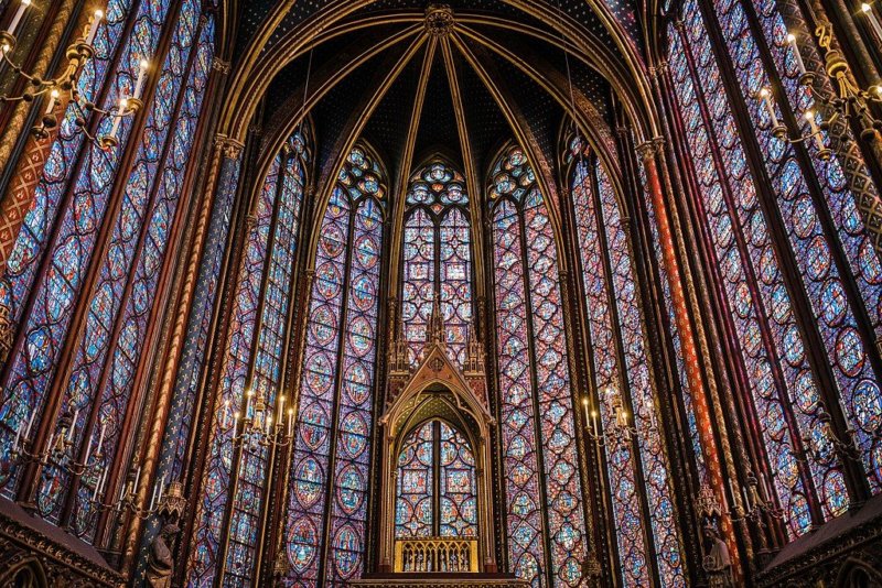 Inner view of stained glass at  Sainte Chapelle