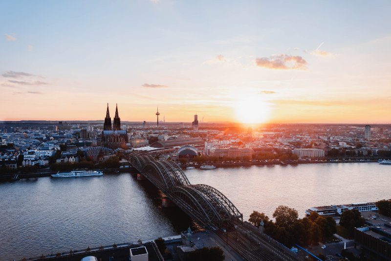 Cologne Bridge and Cityscape