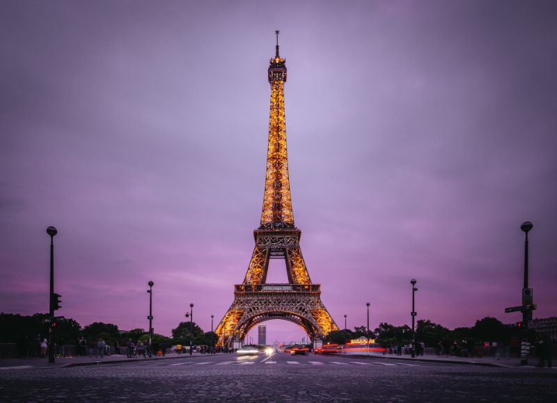 Eiffel Tower evening view