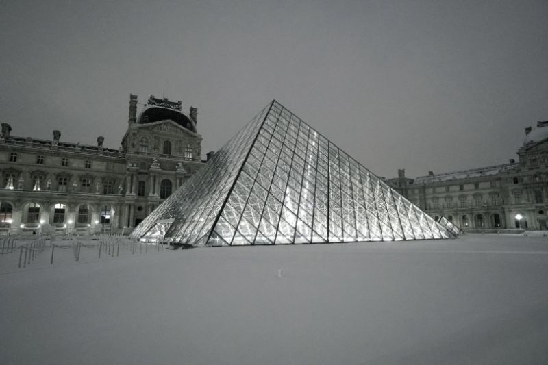 Louvre Museum in winter season