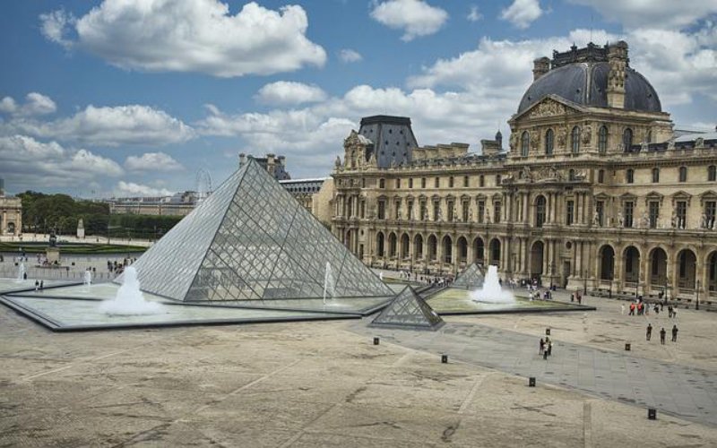 Louvre Museum Building and Glass Attraction