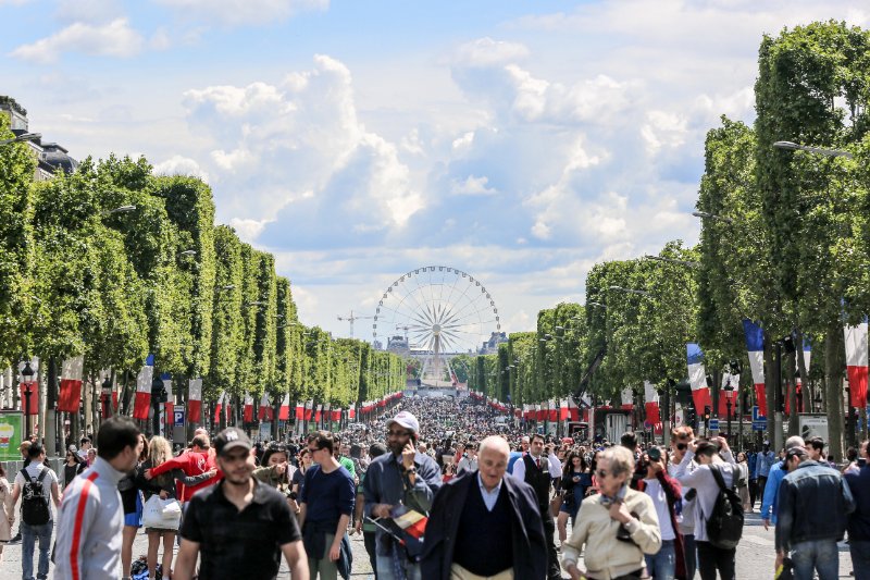 Crowd in Paris Bastille Day