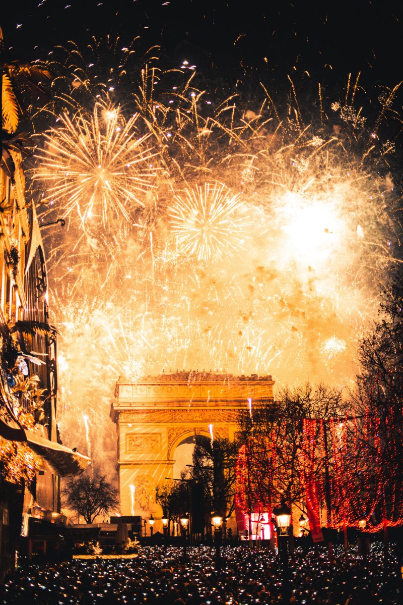 Fireworks in Paris New Year's Eve