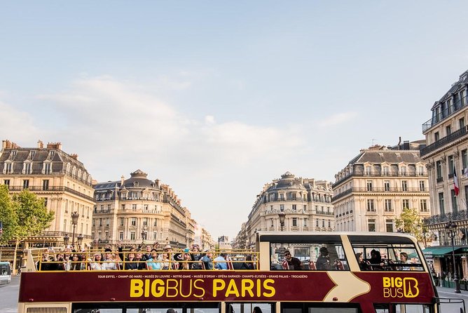 Paris Big Bus Hop-On Hop-Off Tour with Toot Bus Paris that offers passengers various ticket options to suit their needs, ranging from €39.60 (1-day adult) to €63.90 (3-day Must See Paris).