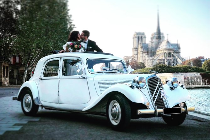 Paris Classic French Citroen Private Sightseeing Tour with a photo of tourists enjoying the tour.