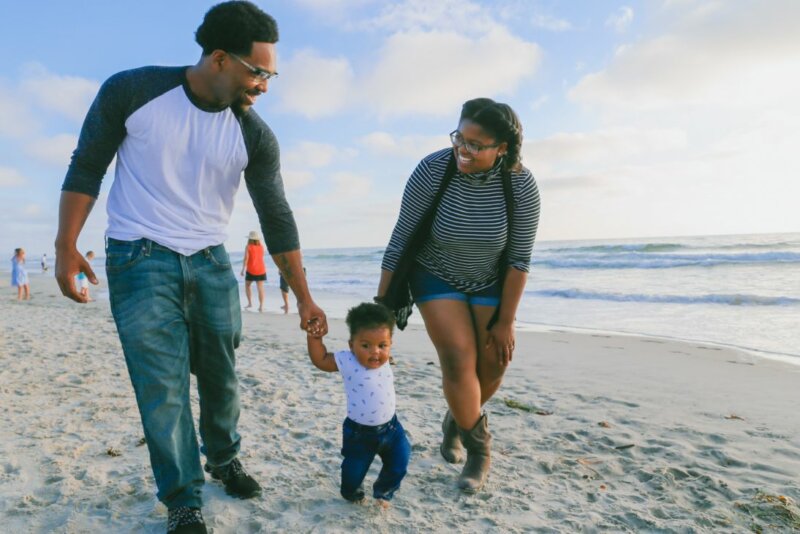 Family on the beach