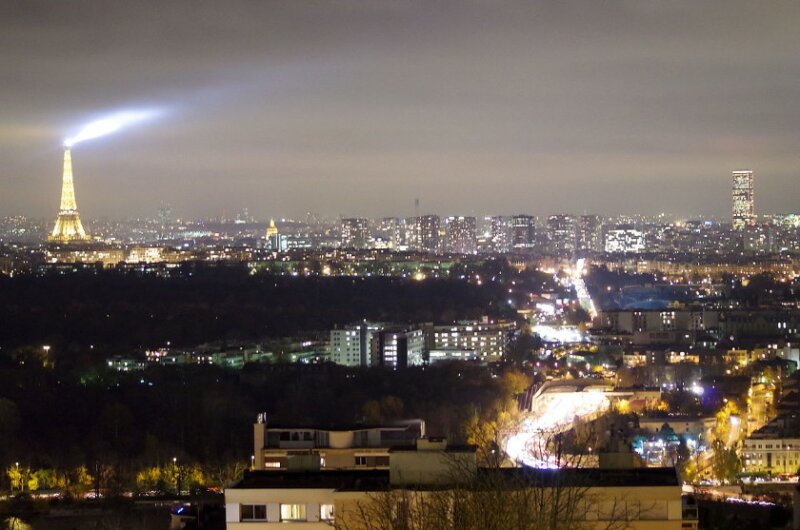 Paris illuminated at night