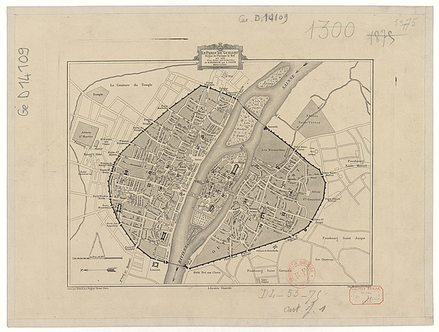 Old map of Paris