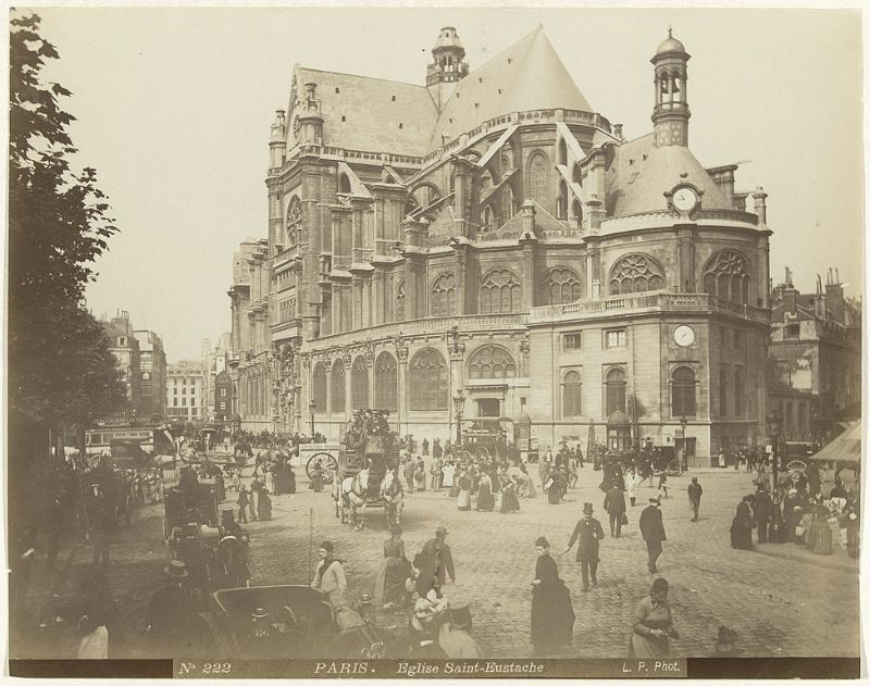 Old photo of Eglise Saint-Eustache in Paris