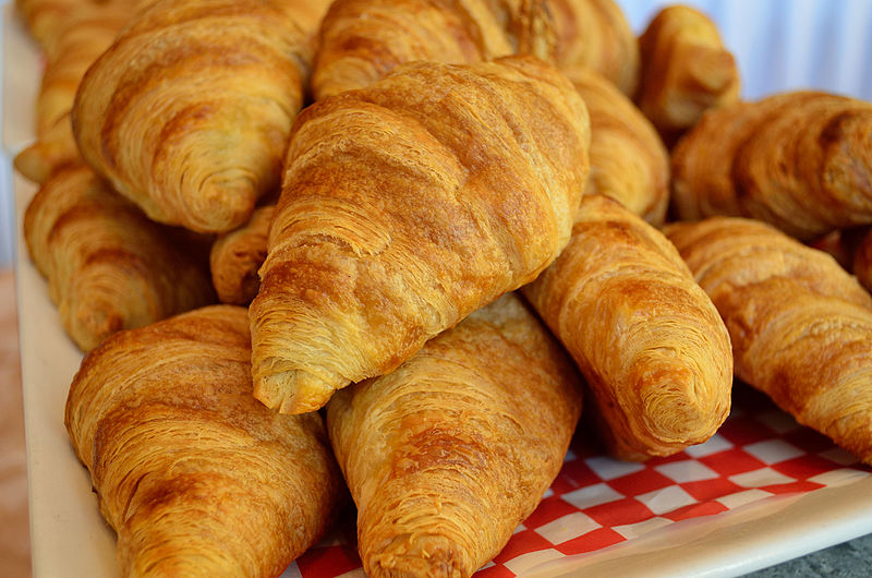 A pile of croissants