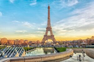 Eiffel Tower Sunset Scenery