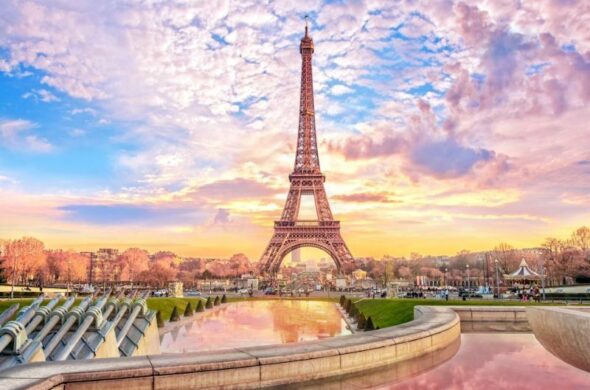 Eiffel Tower in a Sunset View - Paris, France