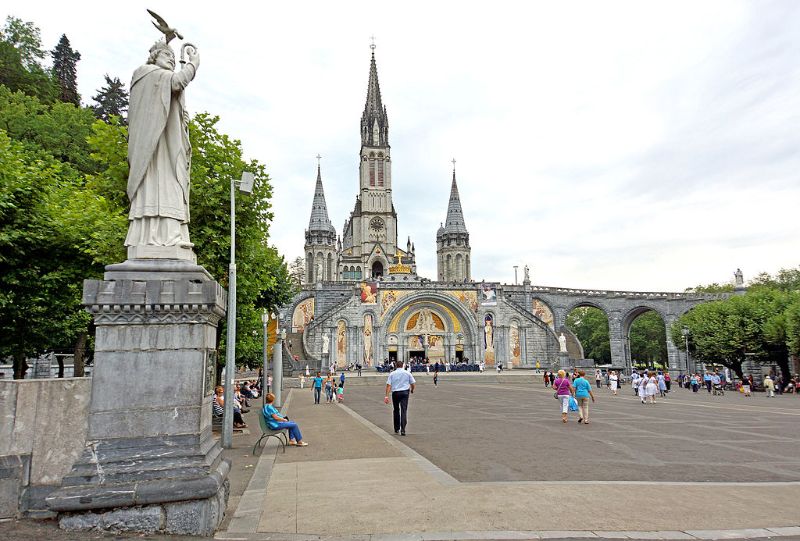 People Visiting the Sanctuary of Our Lady of Lourdes