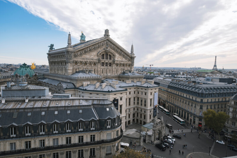 Paris view from Lafayette's Gallery rooftop.