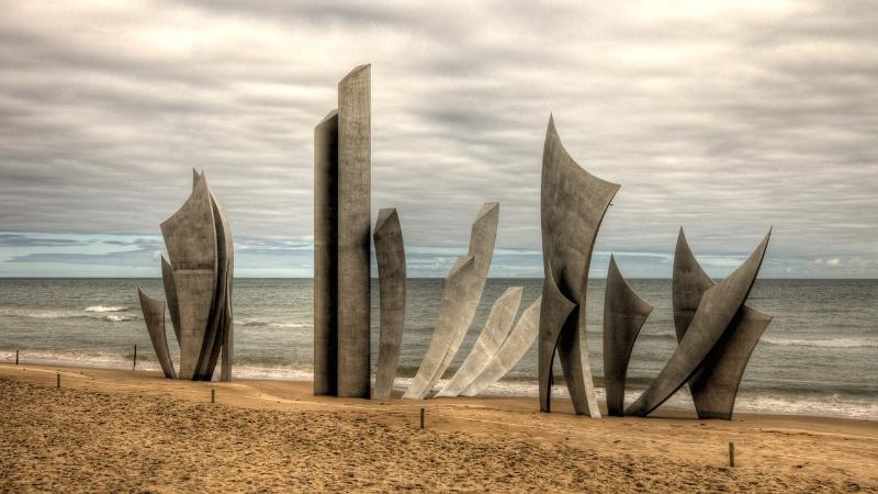 Monument Les Braves in Omaha Beach, Normandy, France 