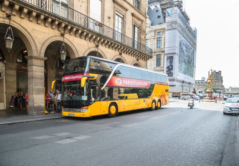 Paris Double Decker Bus on the road