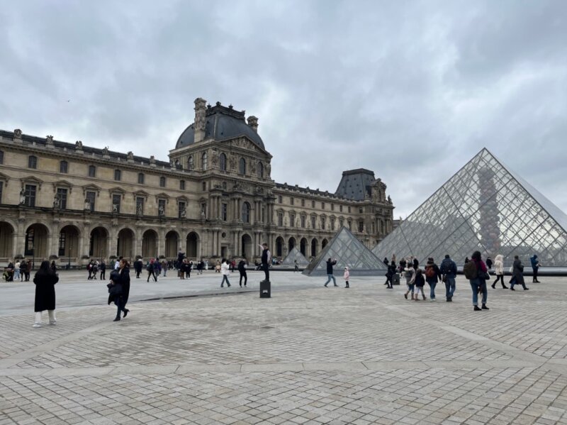 Outside the Louvre Museum